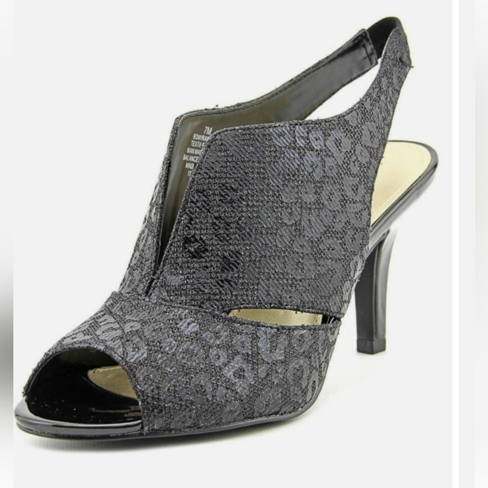 Bandolino Mirabella Women"s Sz 6 peep toe black animal print - Picture 3 of 15